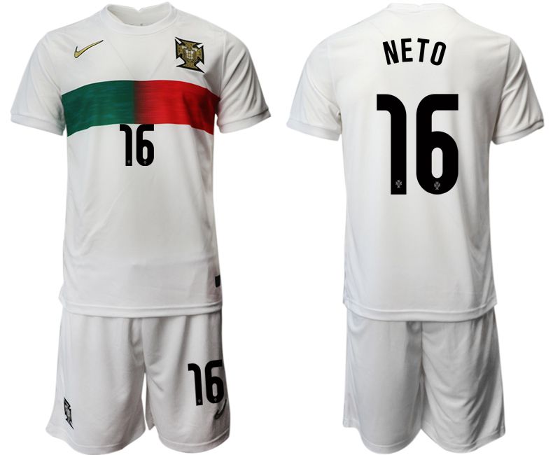 Men 2022 World Cup National Team Portugal away white 16 Soccer Jersey